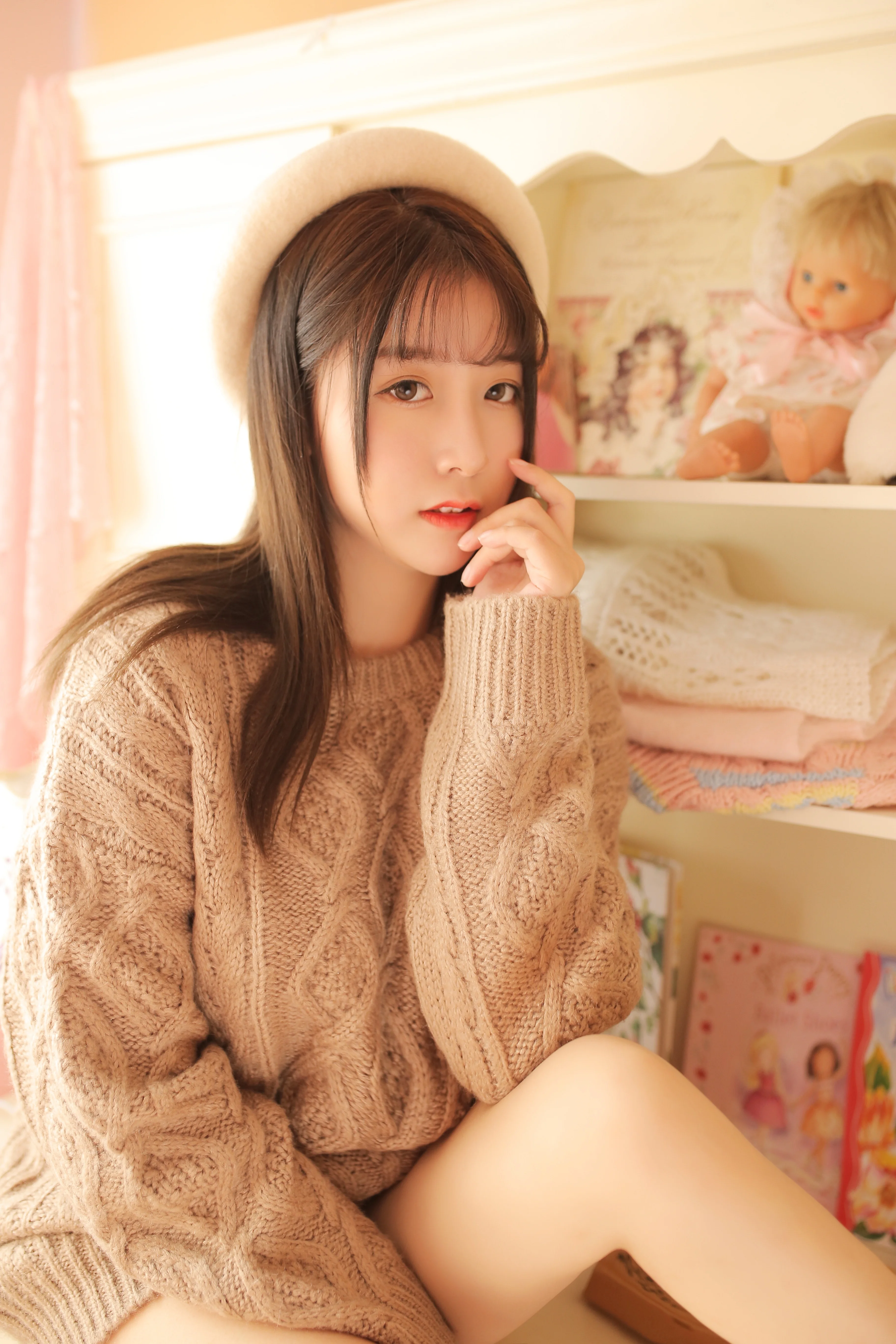 猫九酱·驼色毛衣-1